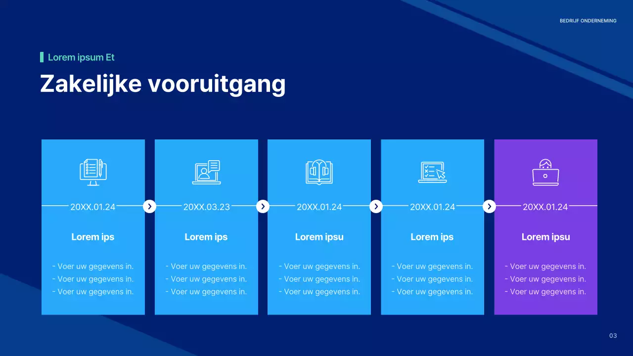 Een eenvoudig vergaderverslag met blauwe en mintkleurige prestatieaandelen