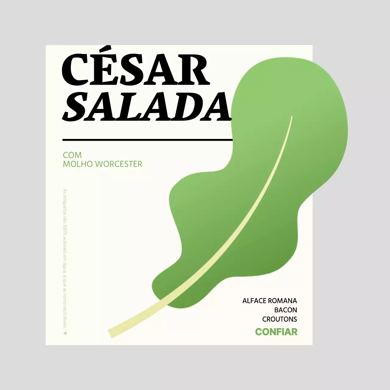 Etiquetas para saladas com ilustrações de legumes verdes e vermelhos