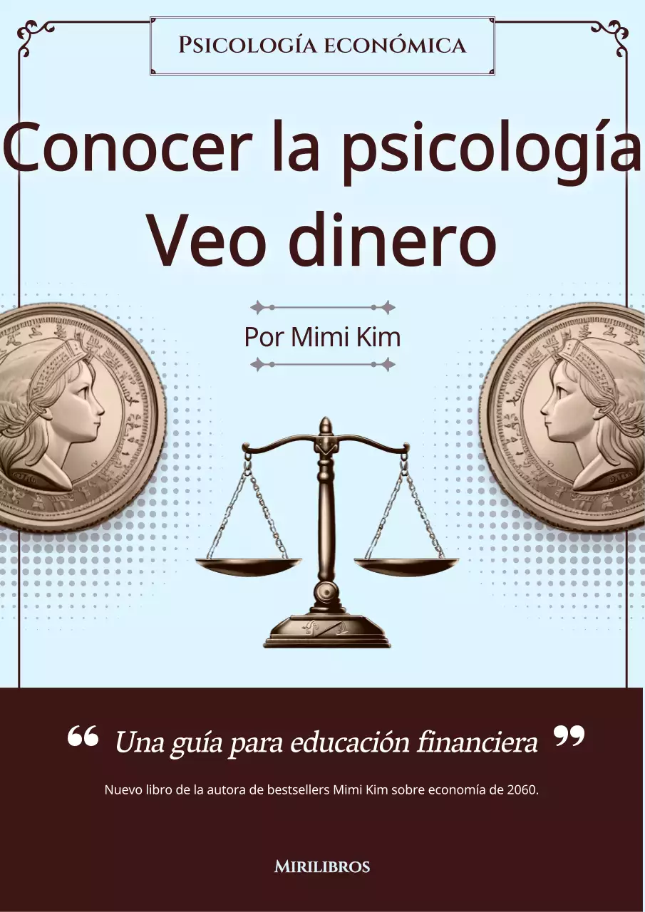 Lujosa cubierta de libro financiero en azul claro y marrón