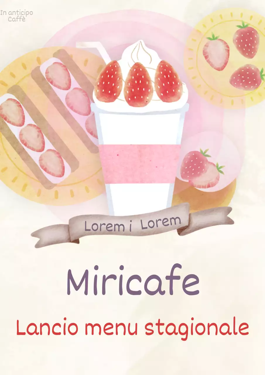 Promuovere il menu di un caffè di tendenza in avorio e rosa