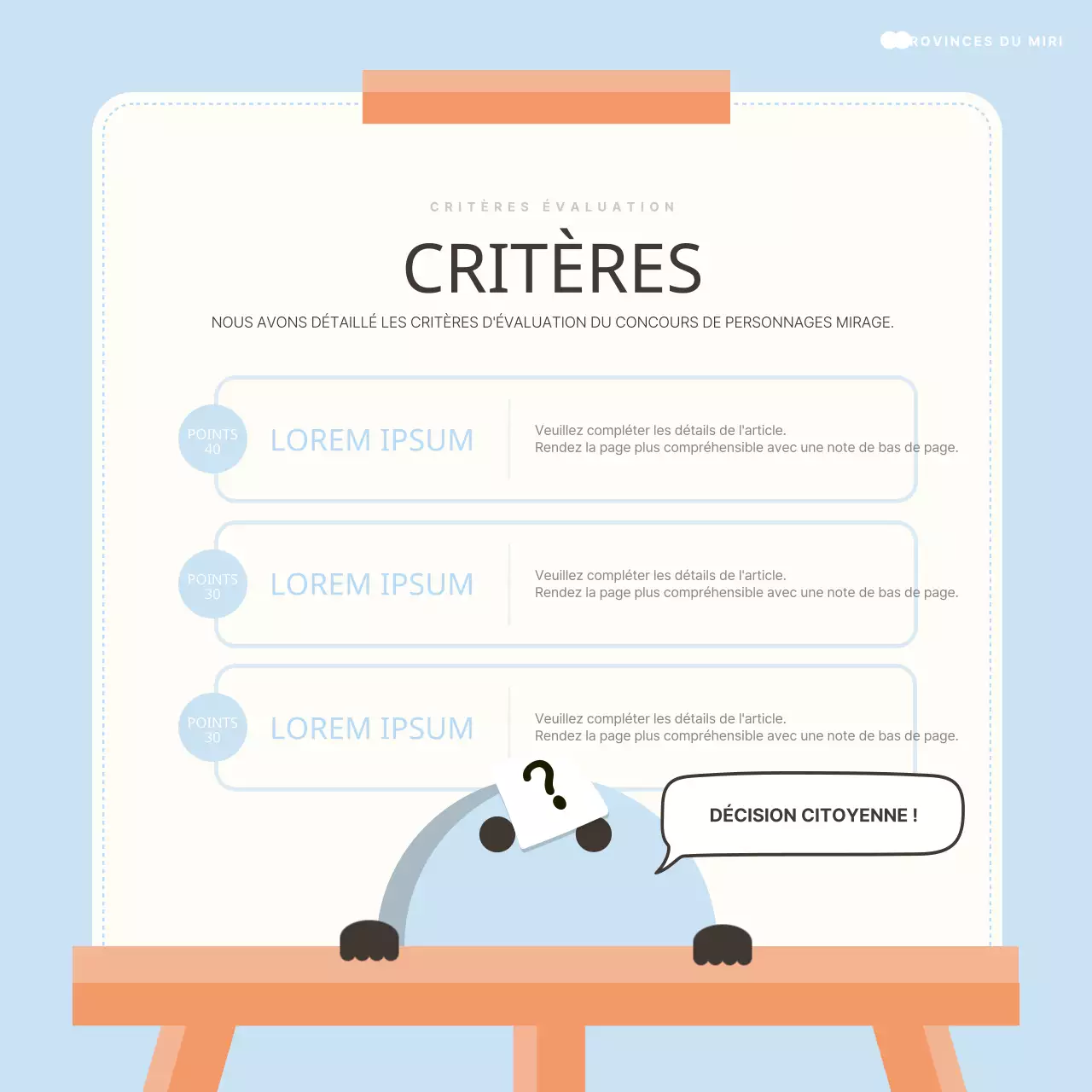 Promouvoir un concours de caractère simple menthe et ivoire