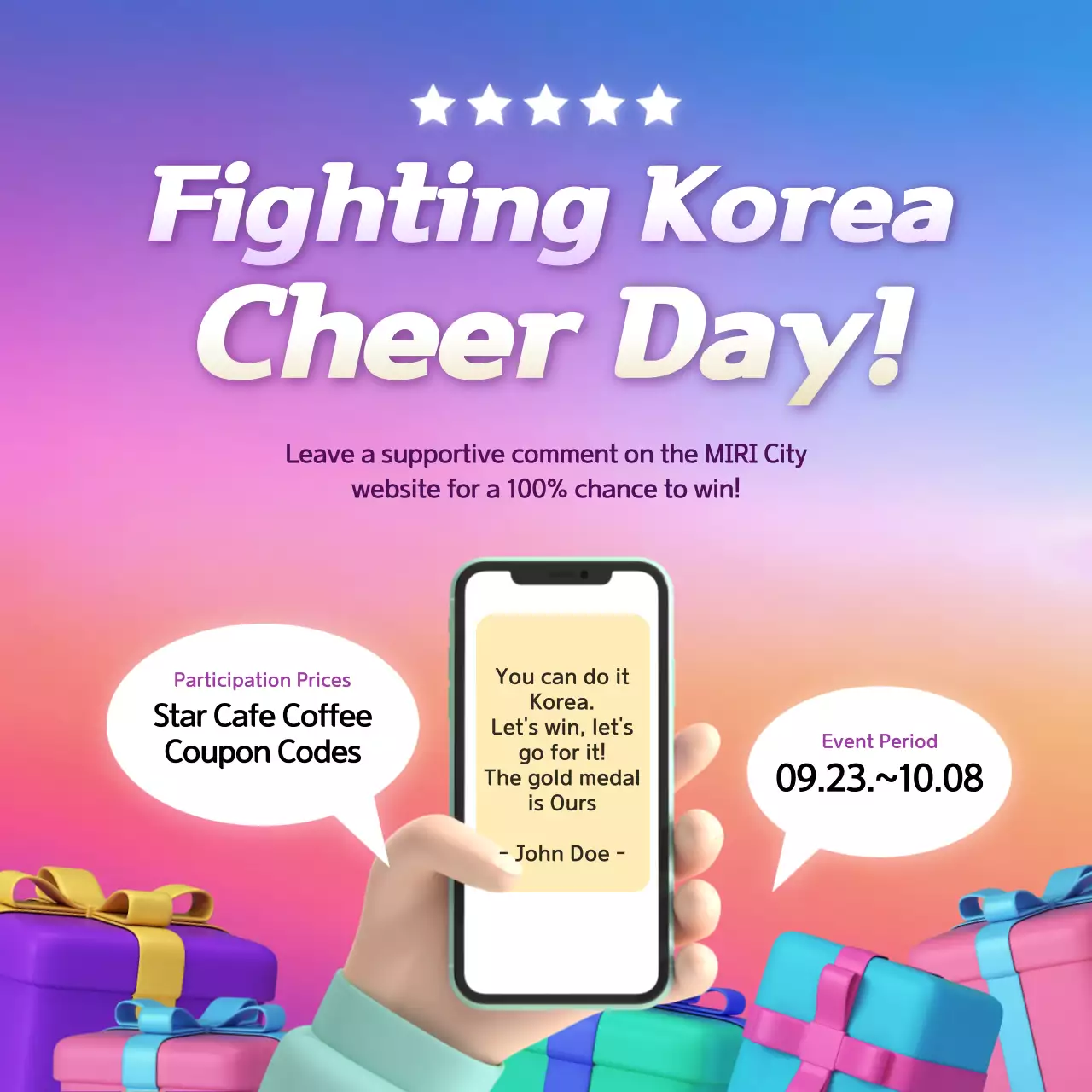 Rainbow Trendy Cheer Promotion Social Media Post