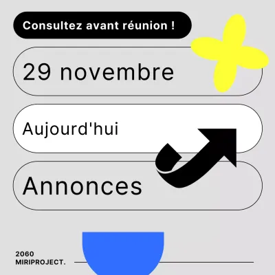 Une simple annonce de réunion en gris et fluorescent