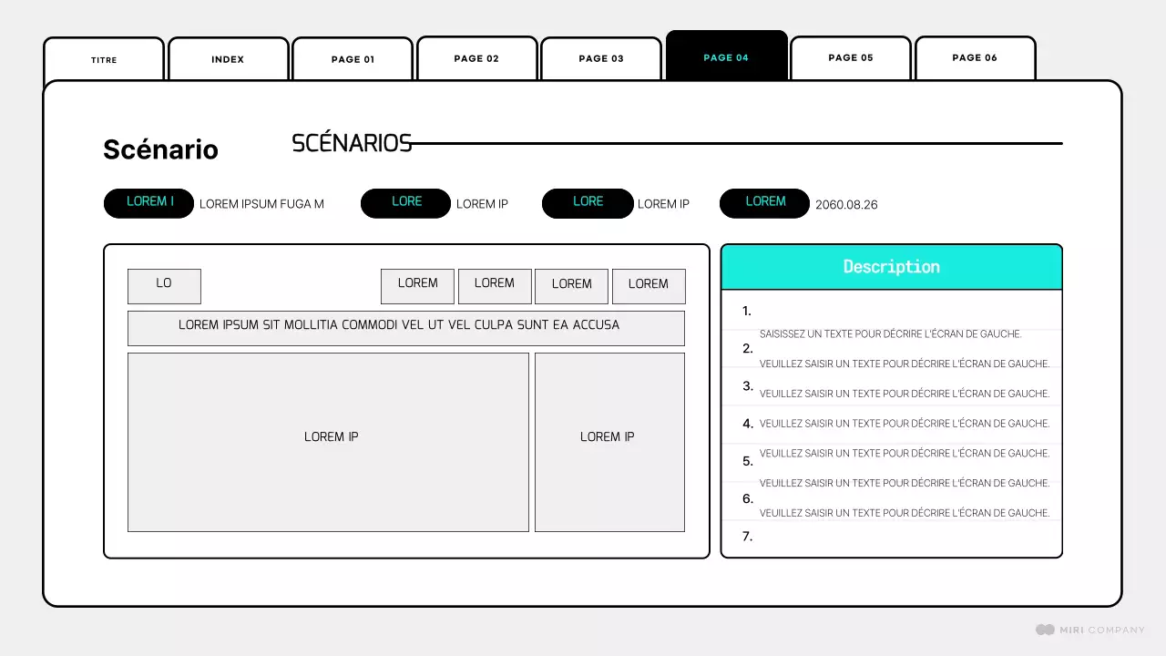 Une page web simple à la menthe et en blanc.