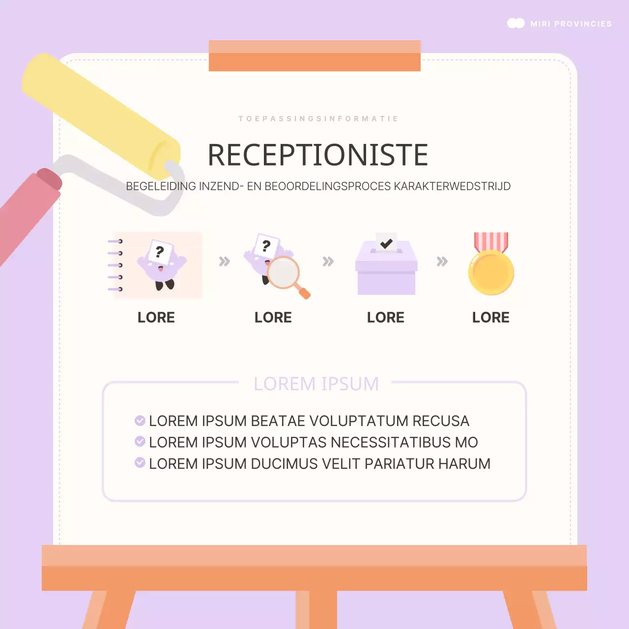 Promoot een eenvoudige wedstrijd met mint en ivoorkleurig karakter