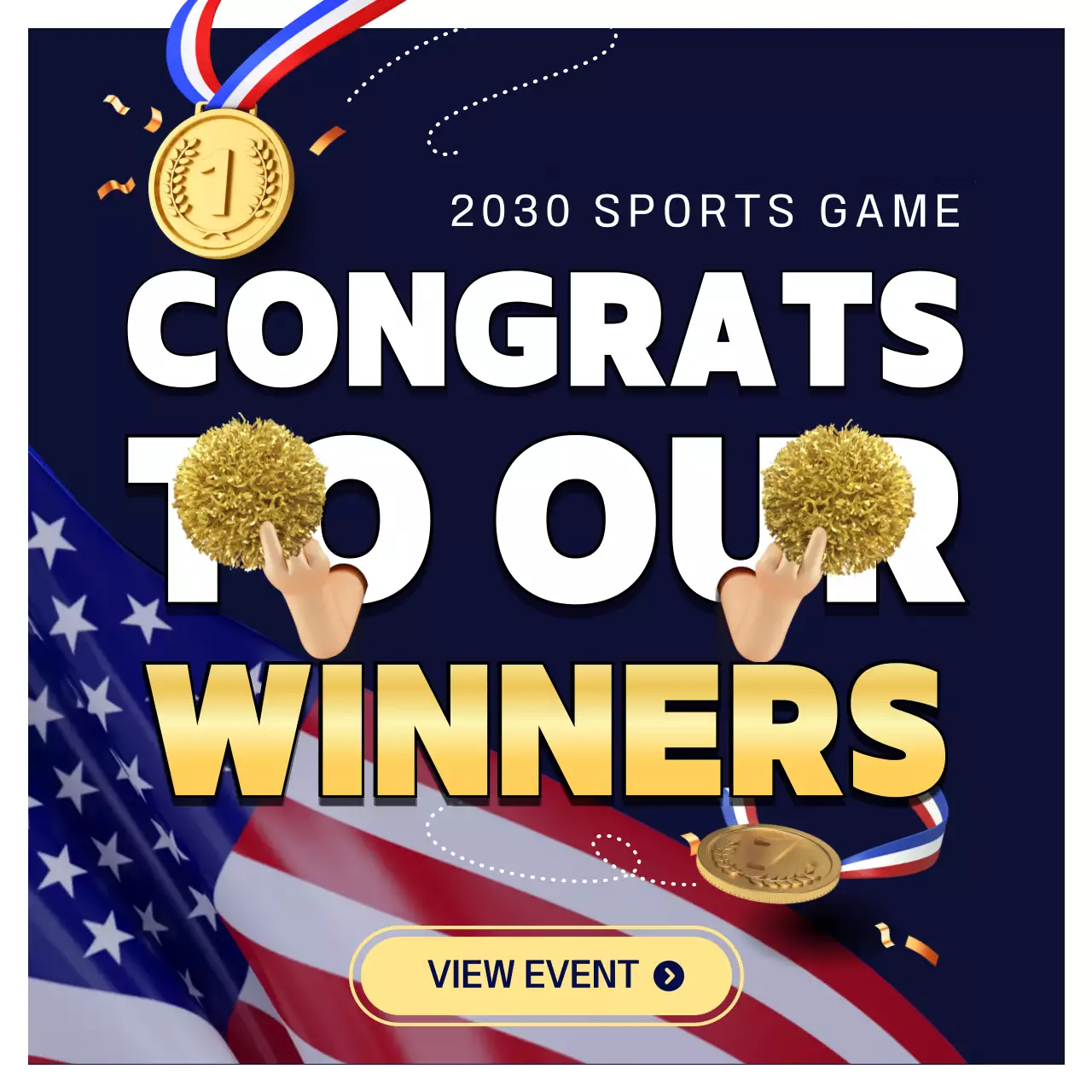 Navy Modern Sports Announcement Social Media Post