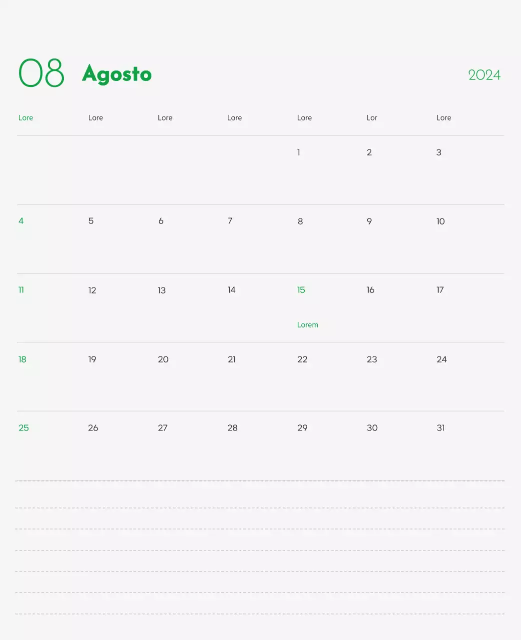 Un calendario con l'immagine di un cucciolo e un simpatico messaggio in verde.