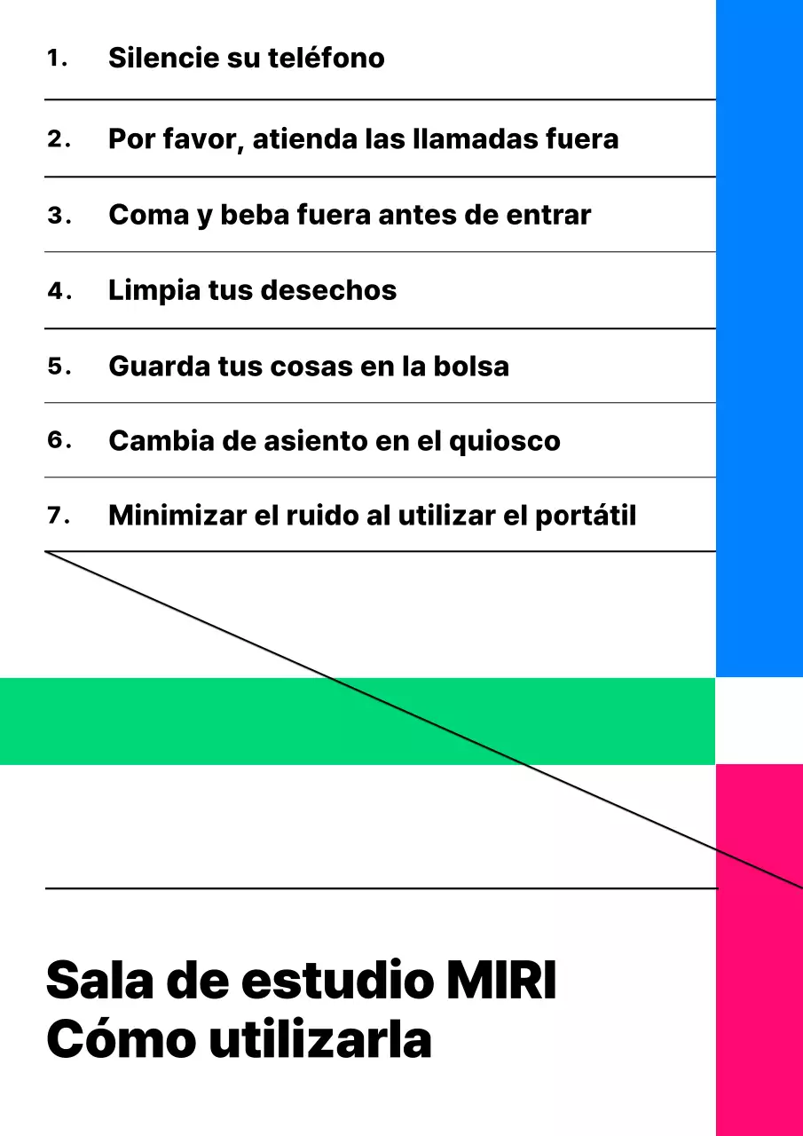 Guía para una sala de estudio minimalista en azul y verde