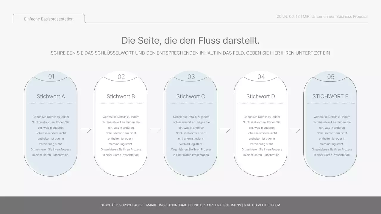Einfacher Basisbericht in Hellblau und Hellgrün