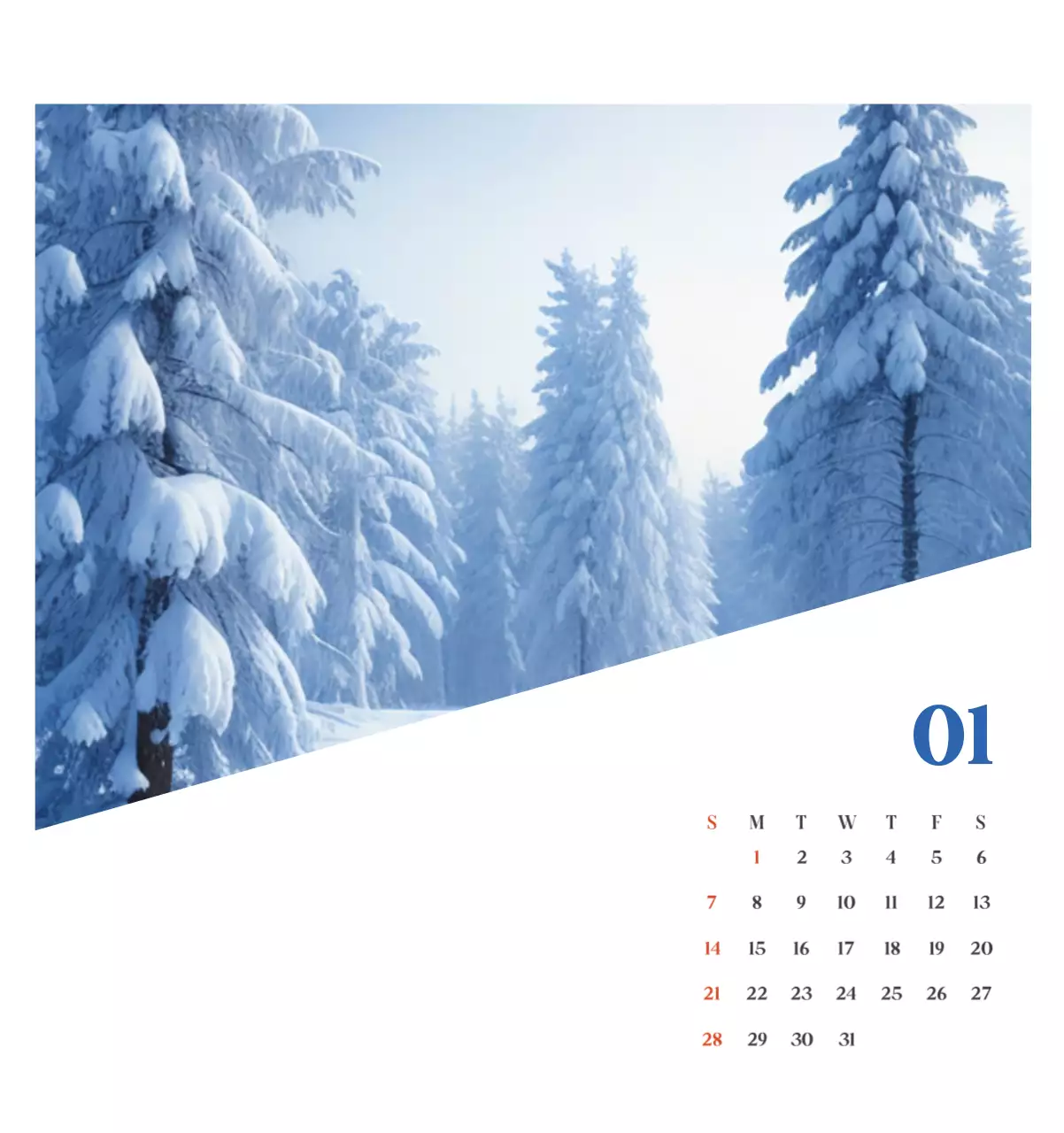 Calendario hospitalario con fotos de paisajes estacionales