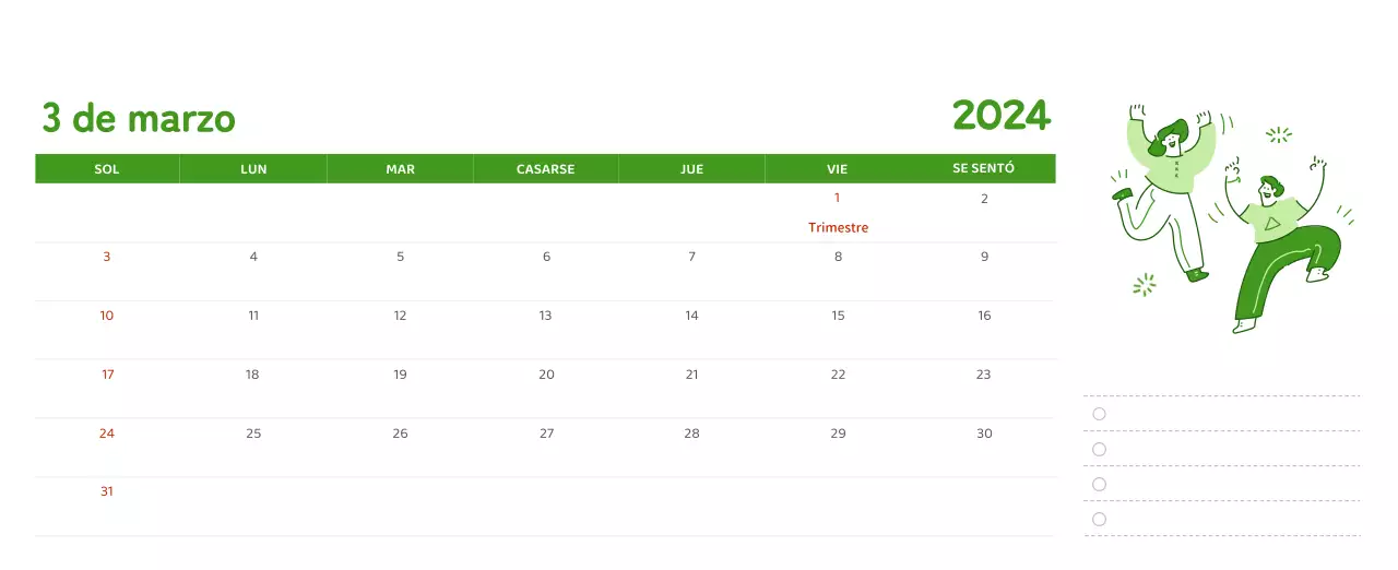 Un calendario con ilustraciones llenas de color y emoción