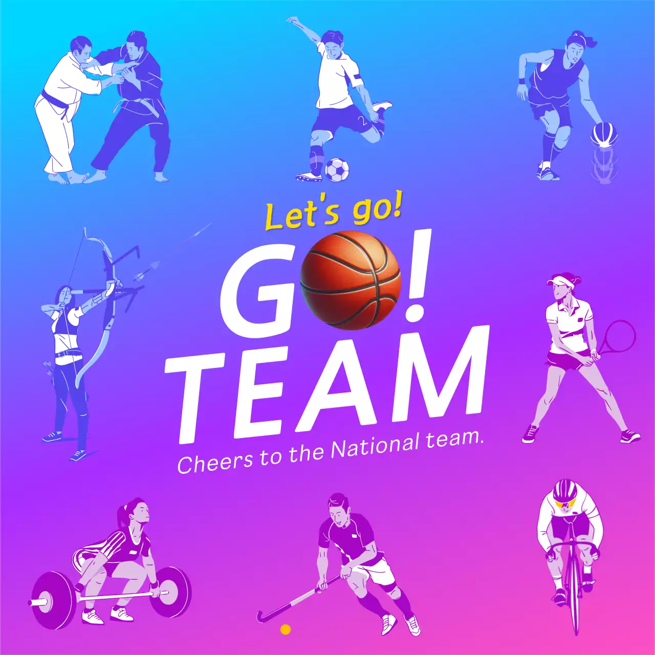 Blue Trendy Sports Promotion Social Media Post