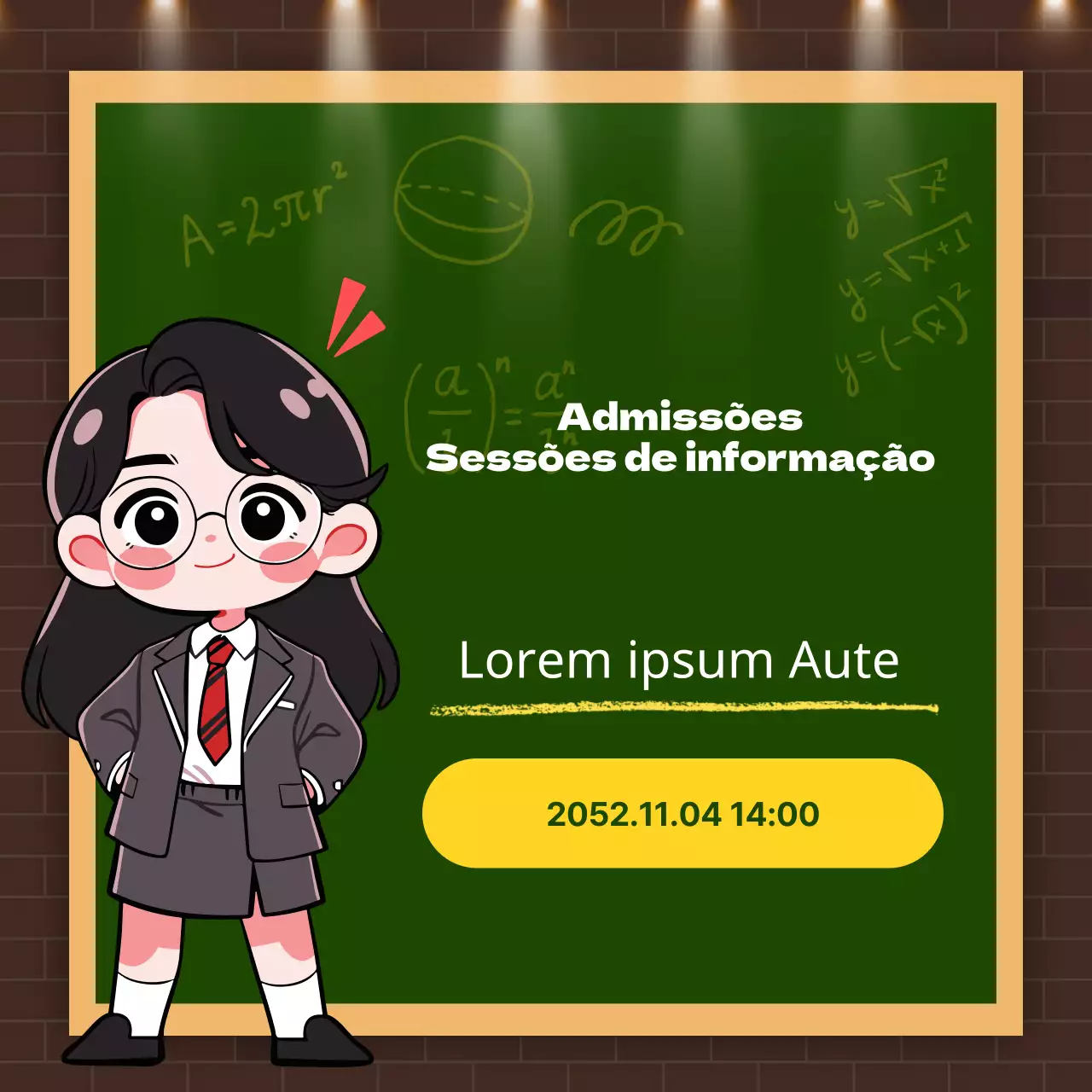 Promover uma feira de admissão moderna em castanho e verde