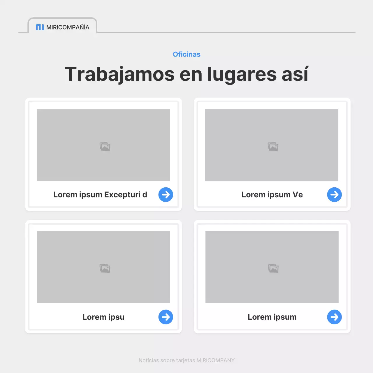 Un sencillo anuncio de empleo en azul y gris