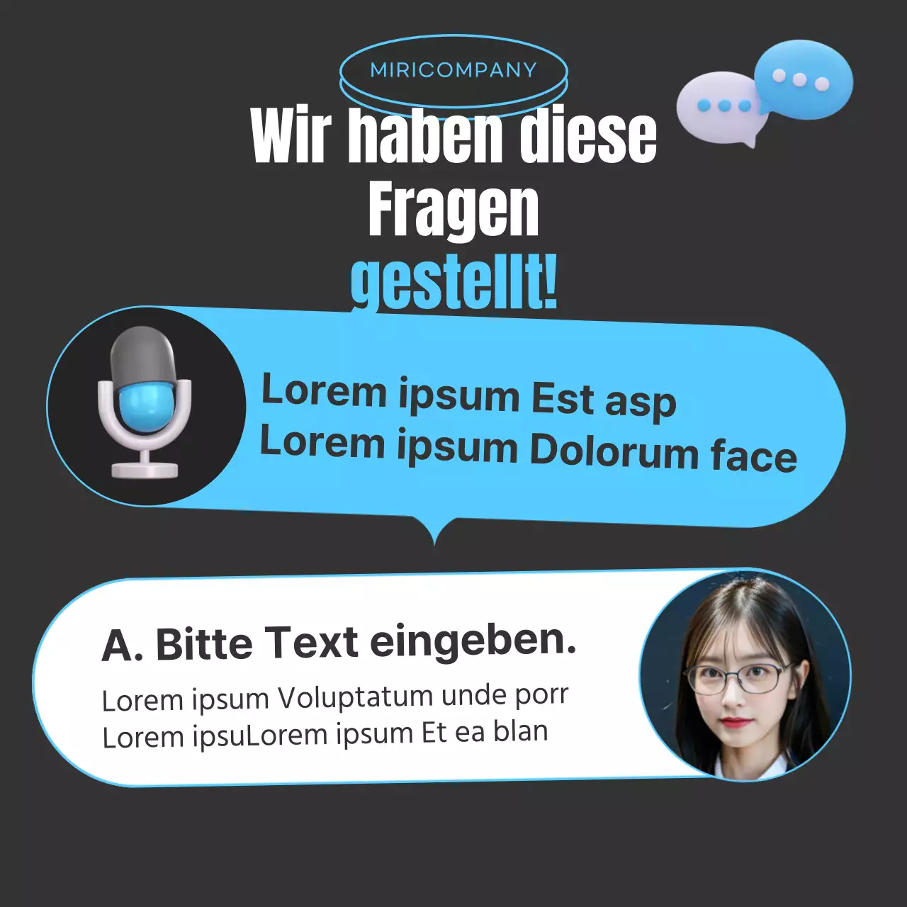 Hellblauer einfacher Interviewbericht