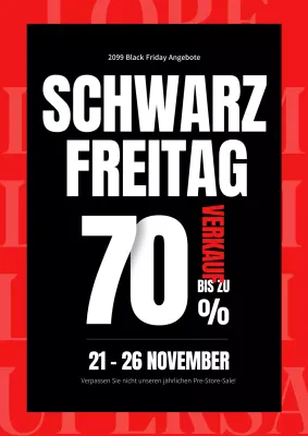 Bewerben Sie einfache Black Friday-Angebote in Rot und Schwarz