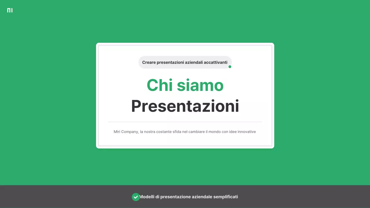 Un semplice profilo aziendale in verde e grigio