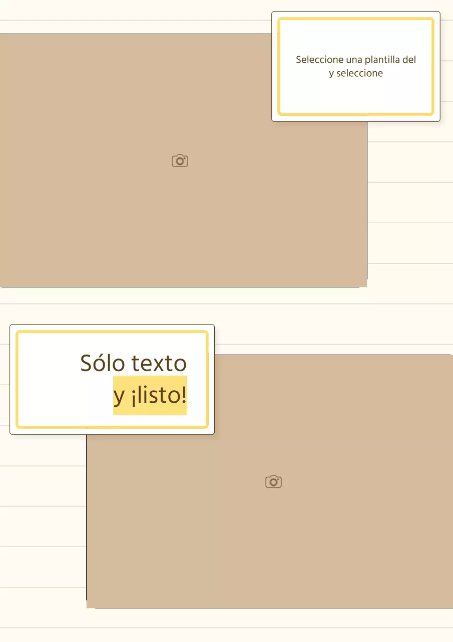 Una sencilla presentación de un producto en amarillo y beige
