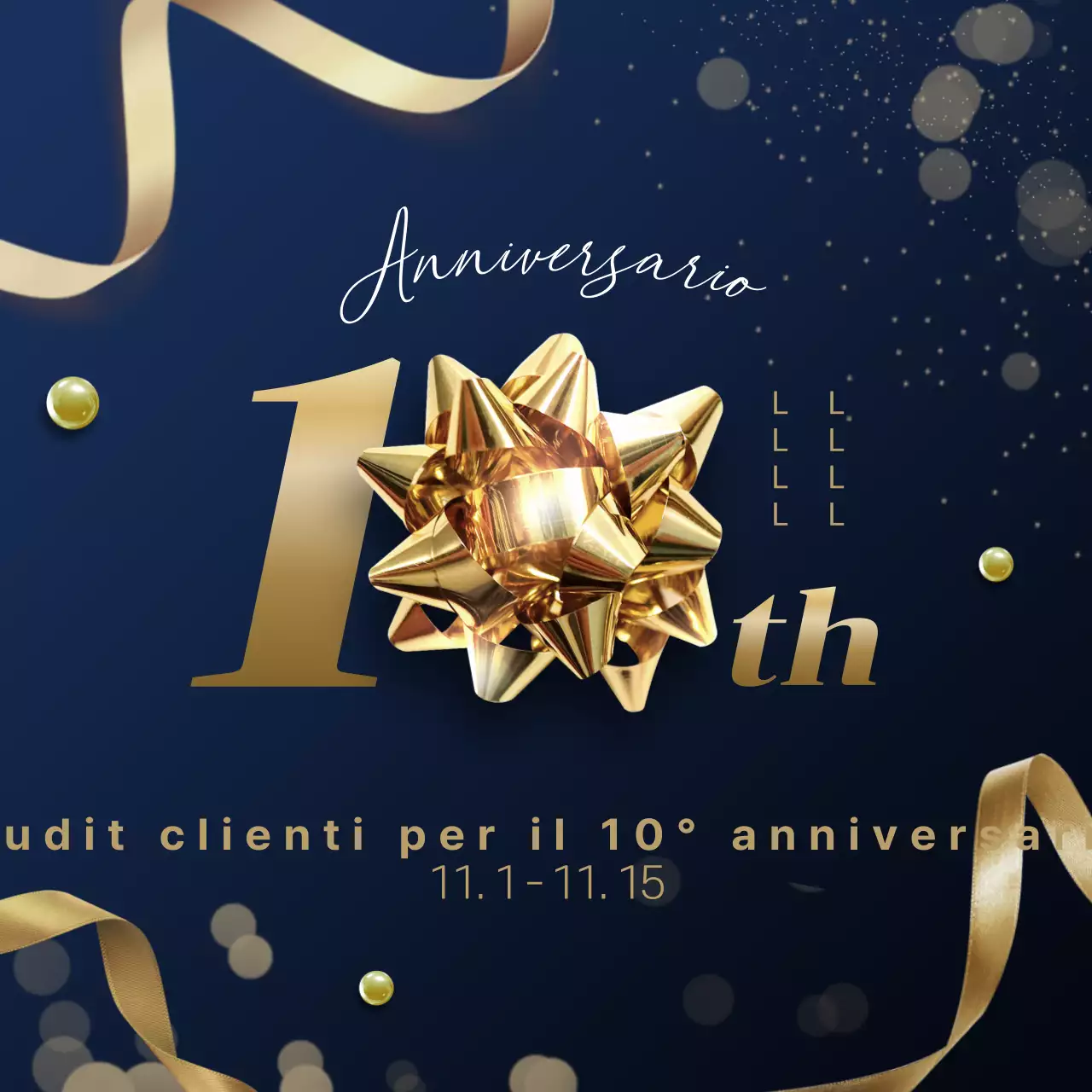 Promuovere una lussuosa vendita di anniversario in oro e blu navy