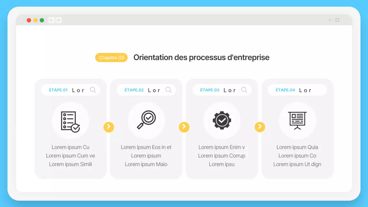 Cadre de navigation simple en bleu clair Profil de l'entreprise