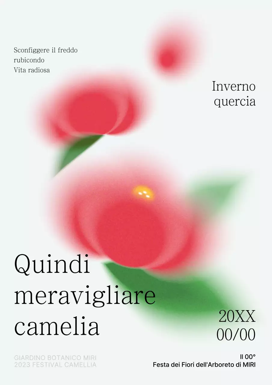 Promuovere la festa delle camelie con un semplice look rosso e bianco