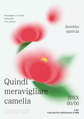 Promuovere la festa delle camelie con un semplice look rosso e bianco