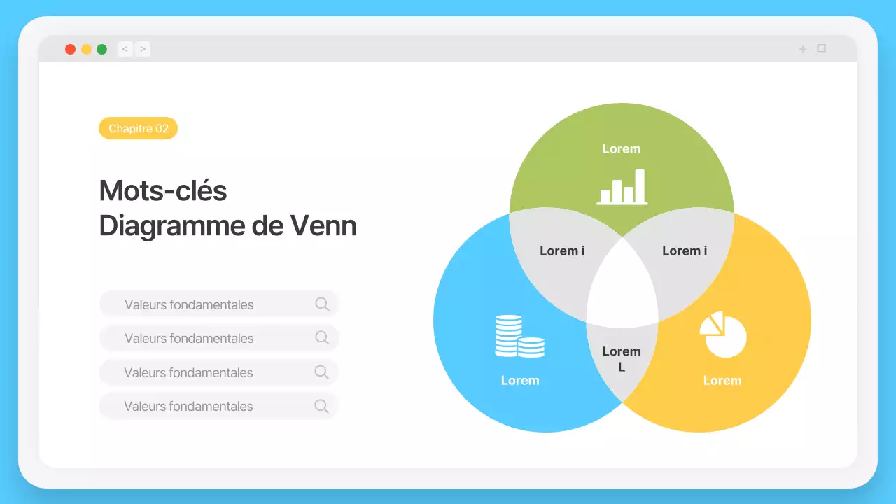 Cadre de navigation simple en bleu clair Profil de l'entreprise