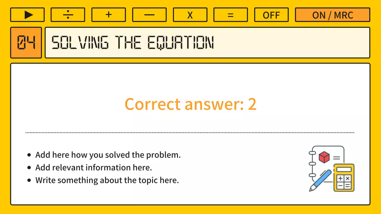 Yellow Retro Math Guide Presentation
