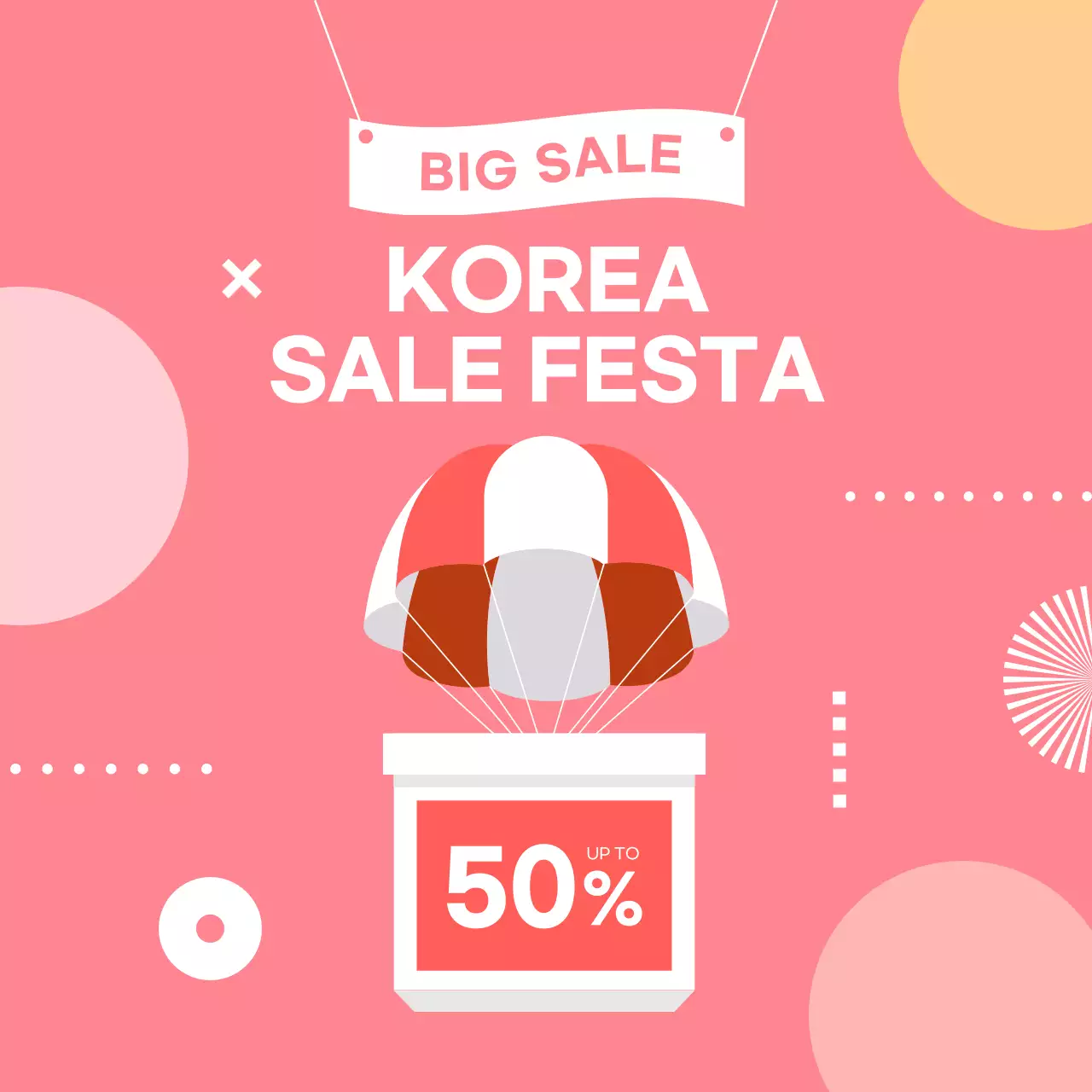 분홍색 배경의 코리아 세일 페스타 이벤트