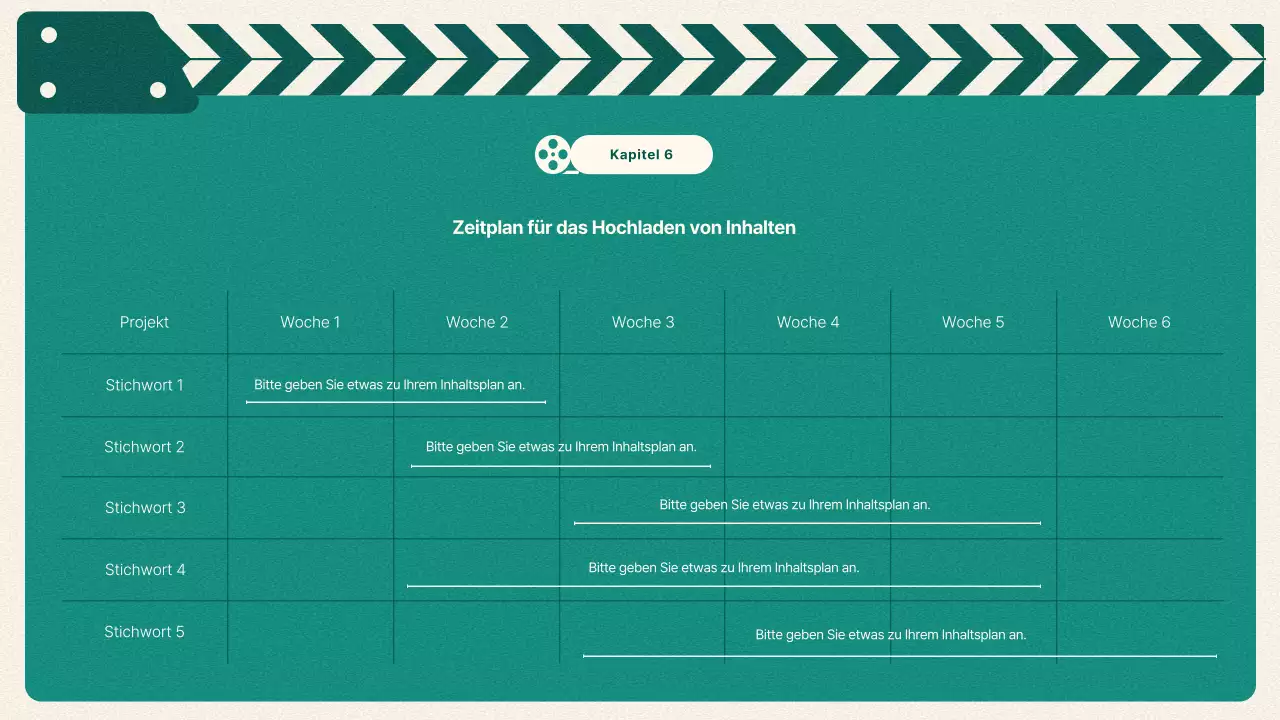 Vintage Video Content Brief in Grün und Beige