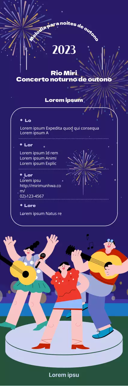 Promover um concerto festivo de outono com fogo de artifício