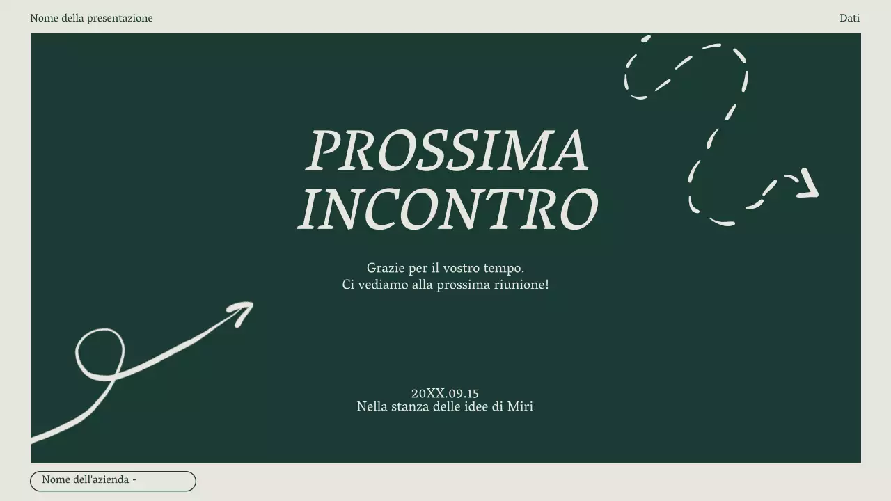 Verbale di riunione di marketing minimalista in verde e beige