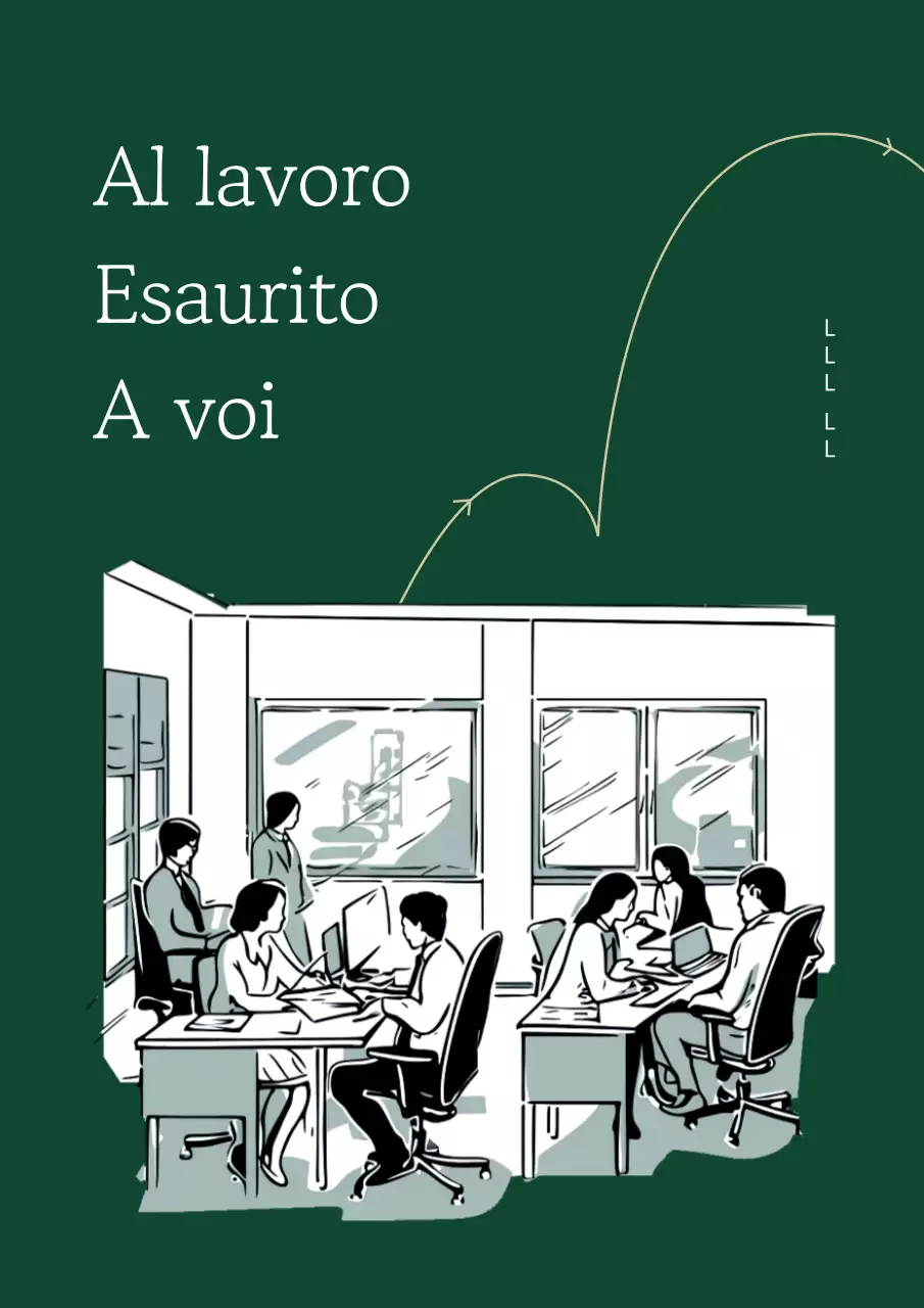 Copertina minimalista di un libro di formazione aziendale in verde e bianco