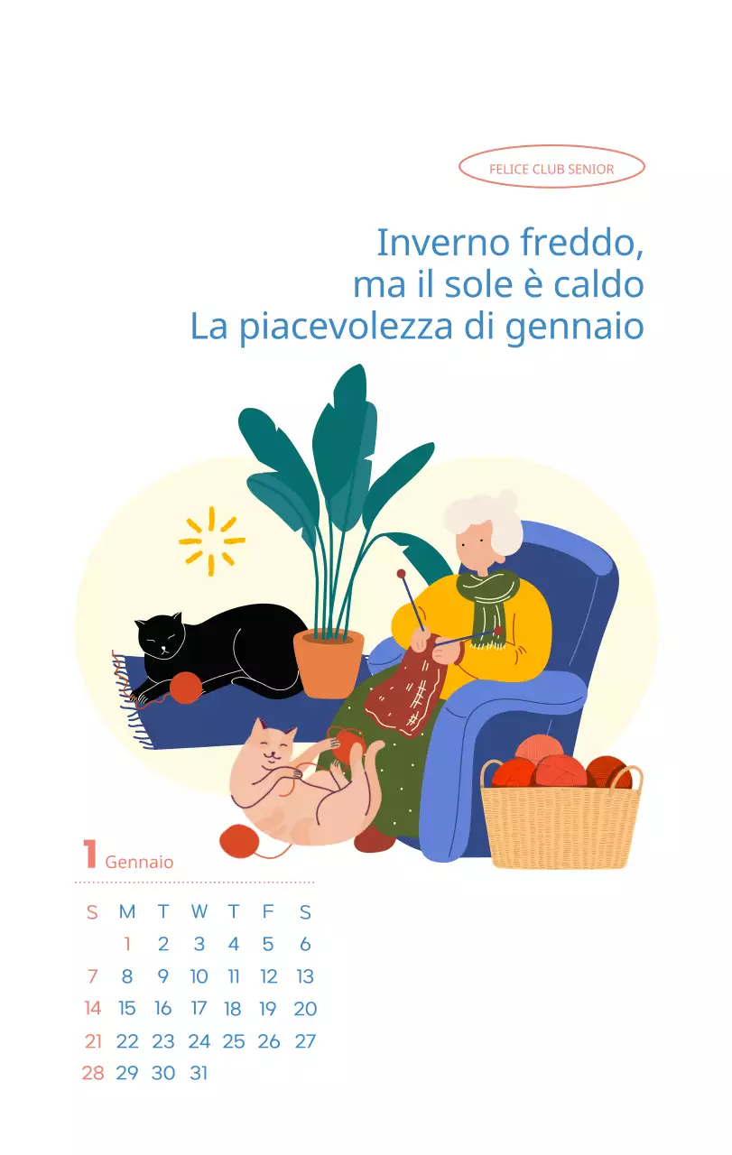 Calendario di lavoro con splendide illustrazioni