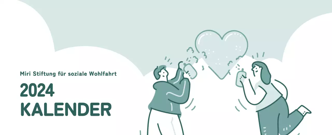 Ein Kalender mit farbenfrohen, emotionalen Illustrationen