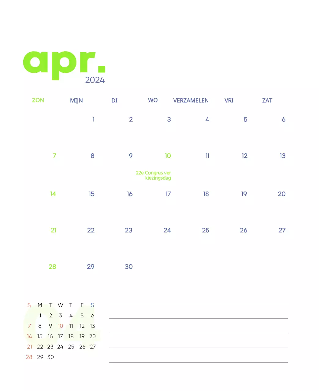 Werkkalender met prachtige illustraties