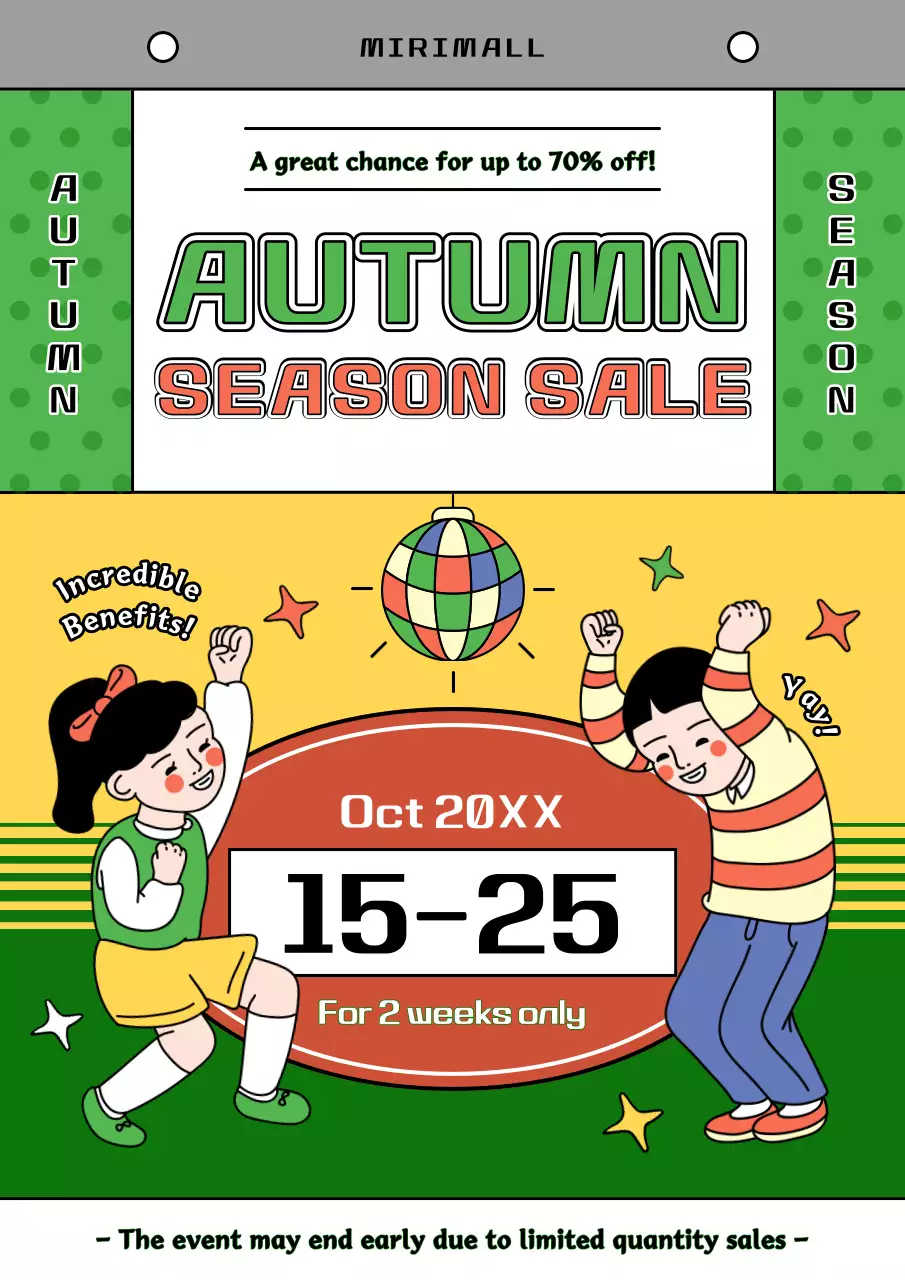 Yellow Retro Autumn Promotion Poster