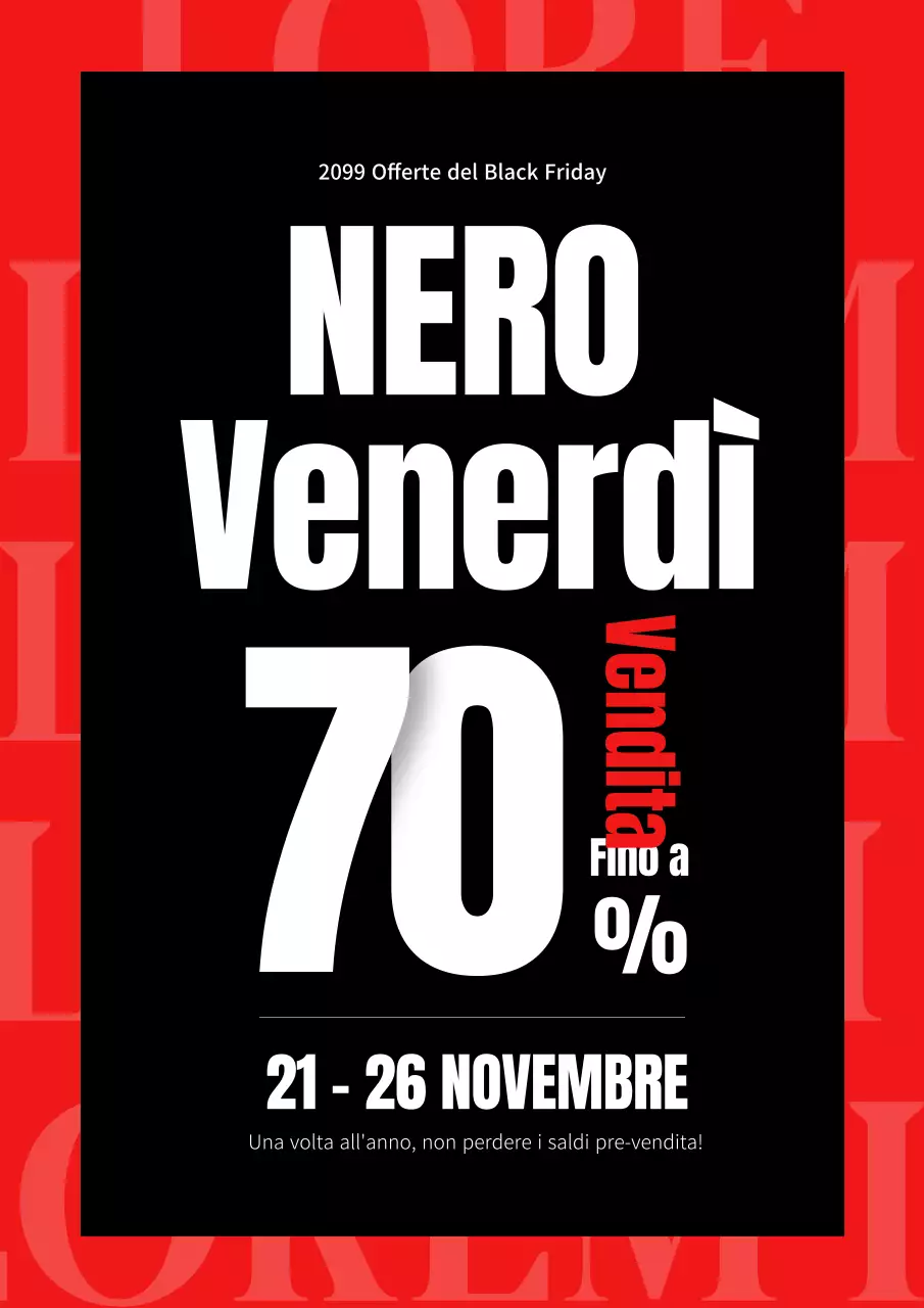 Promuovere semplici offerte del Black Friday in rosso e nero