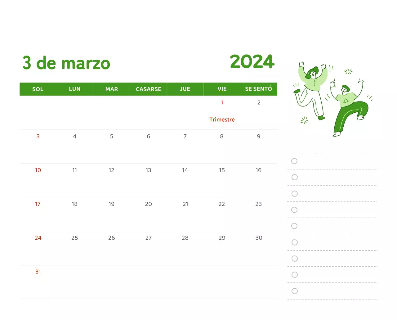 Un calendario con ilustraciones llenas de color y emoción