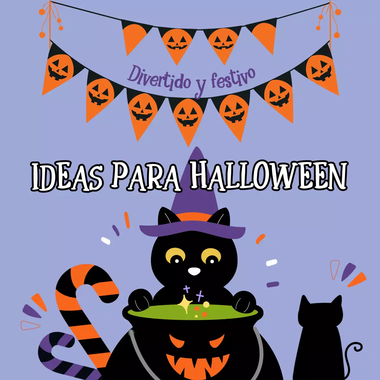 Promociona los disfraces de Halloween de moda en blanco y naranja