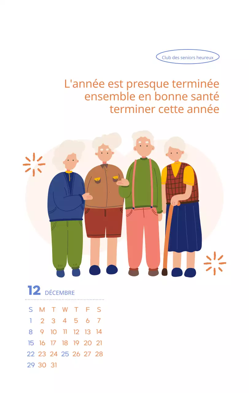 Calendrier de travail avec de belles illustrations