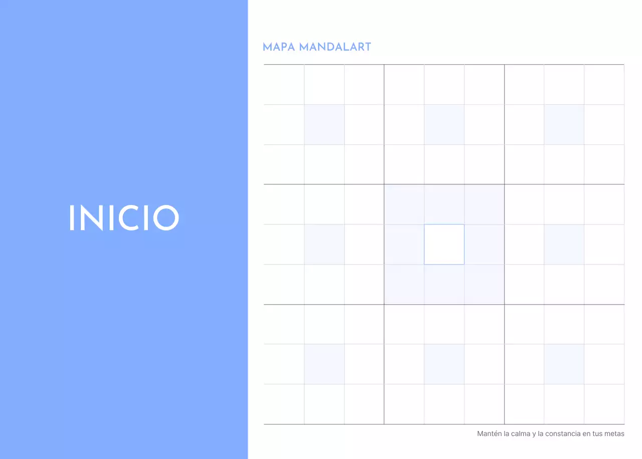Calendario de seguimiento de objetivos con un toque de azul