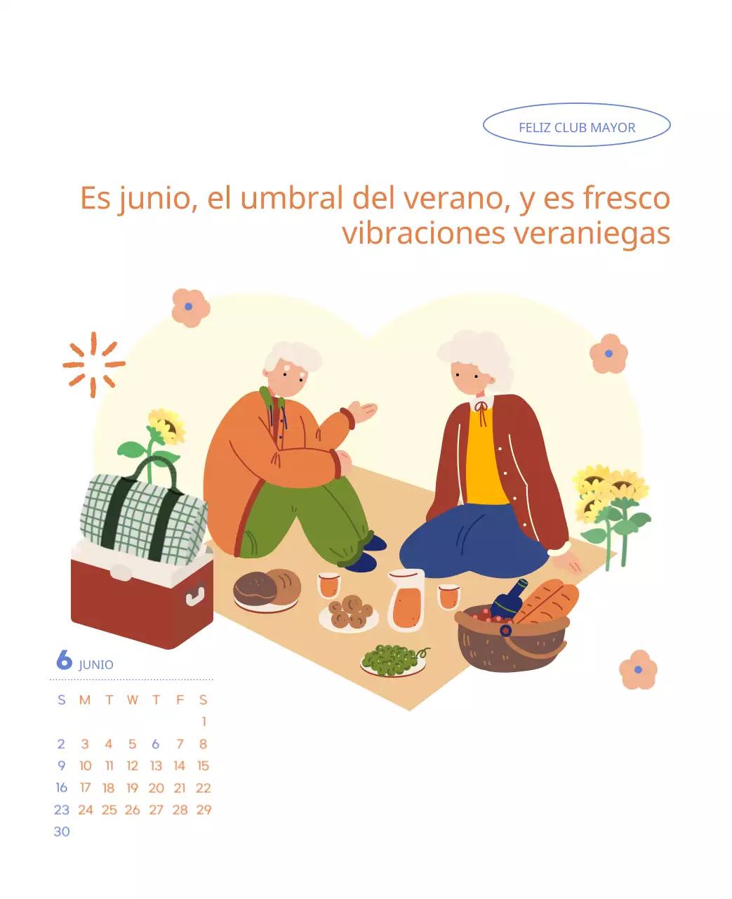 Calendario laboral con bellas ilustraciones