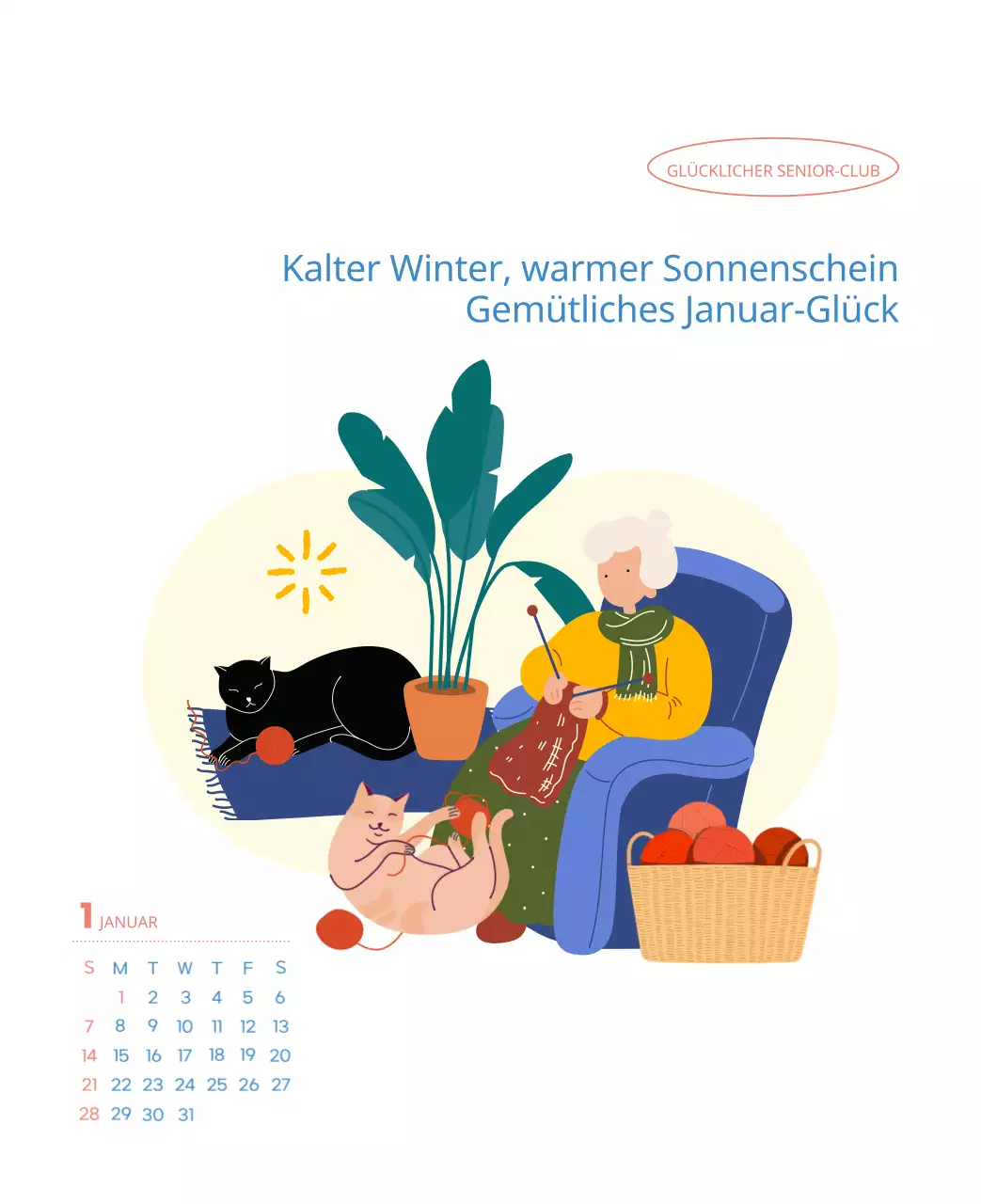 Arbeitskalender mit schönen Illustrationen
