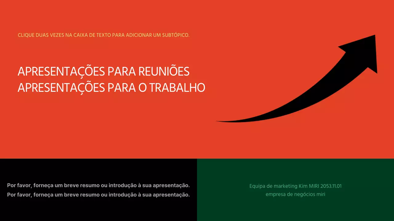 Agenda de reunião simples em laranja e verde