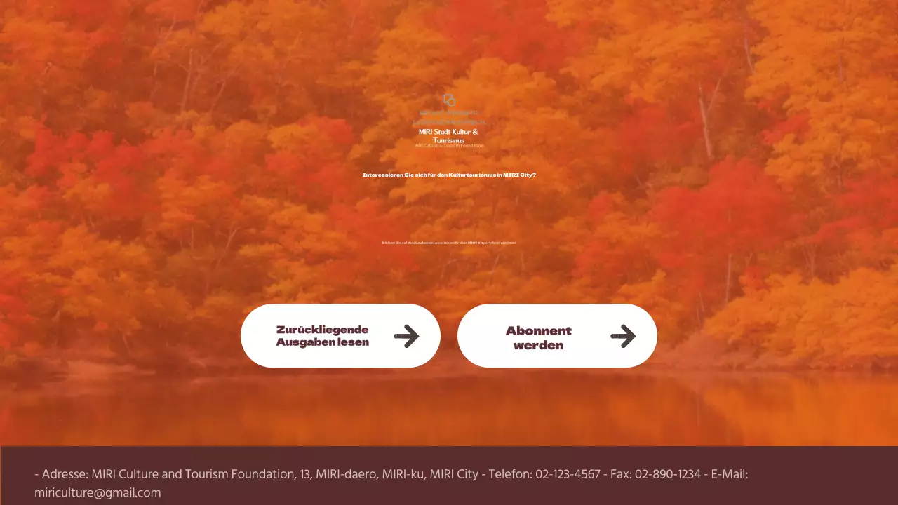 Förderung eines einfachen lokalen Tourismus-Newsletters mit orangefarbenen Akzenten