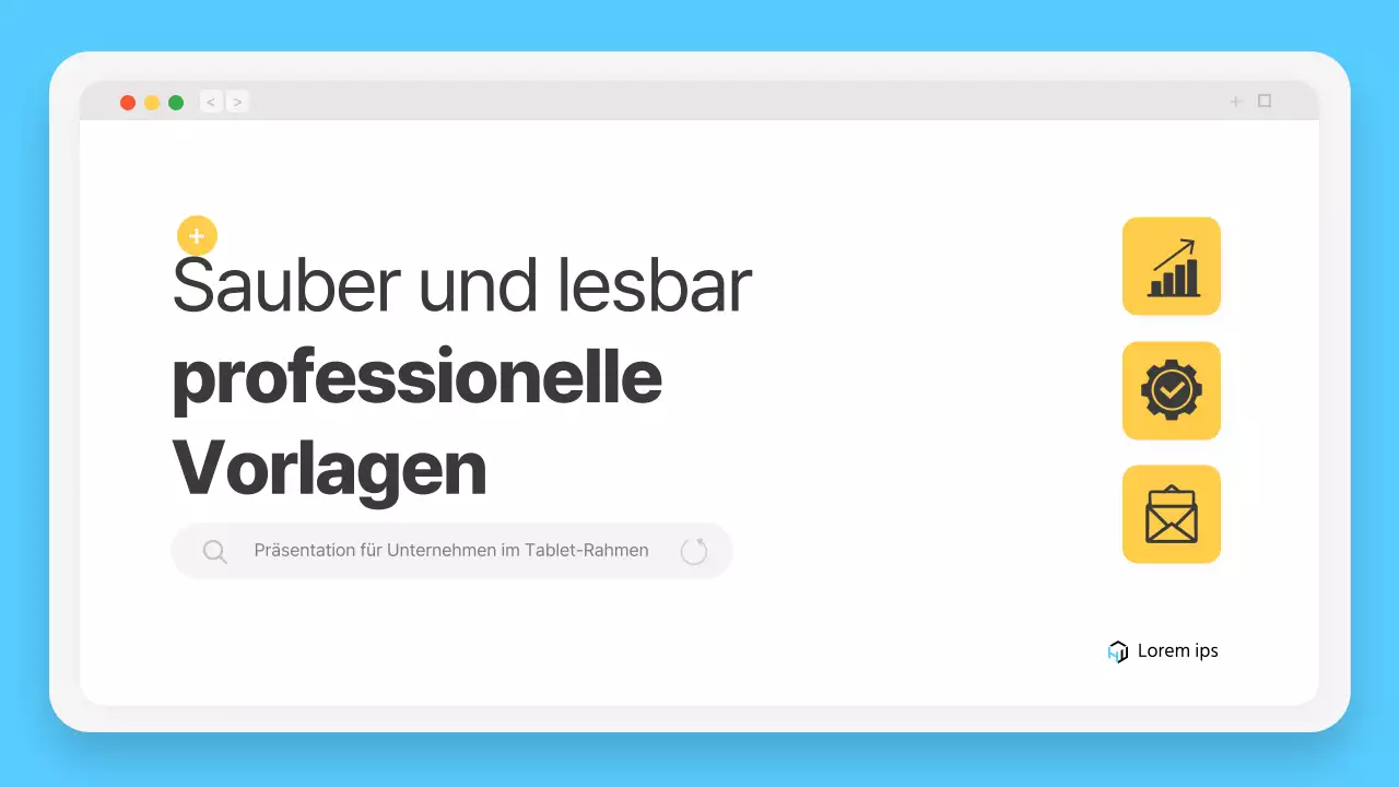 Einfacher Browserrahmen in Hellblau Firmenprofil