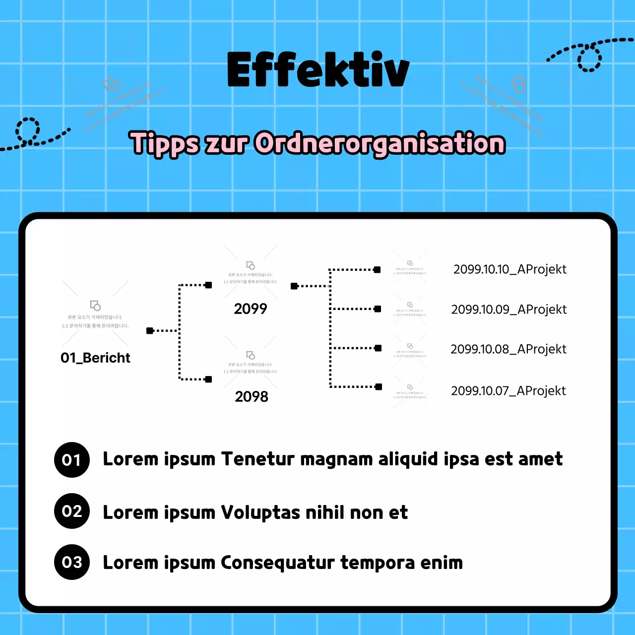 Kitschige Arbeitsplatzschulung mit hellblauem Hintergrund
