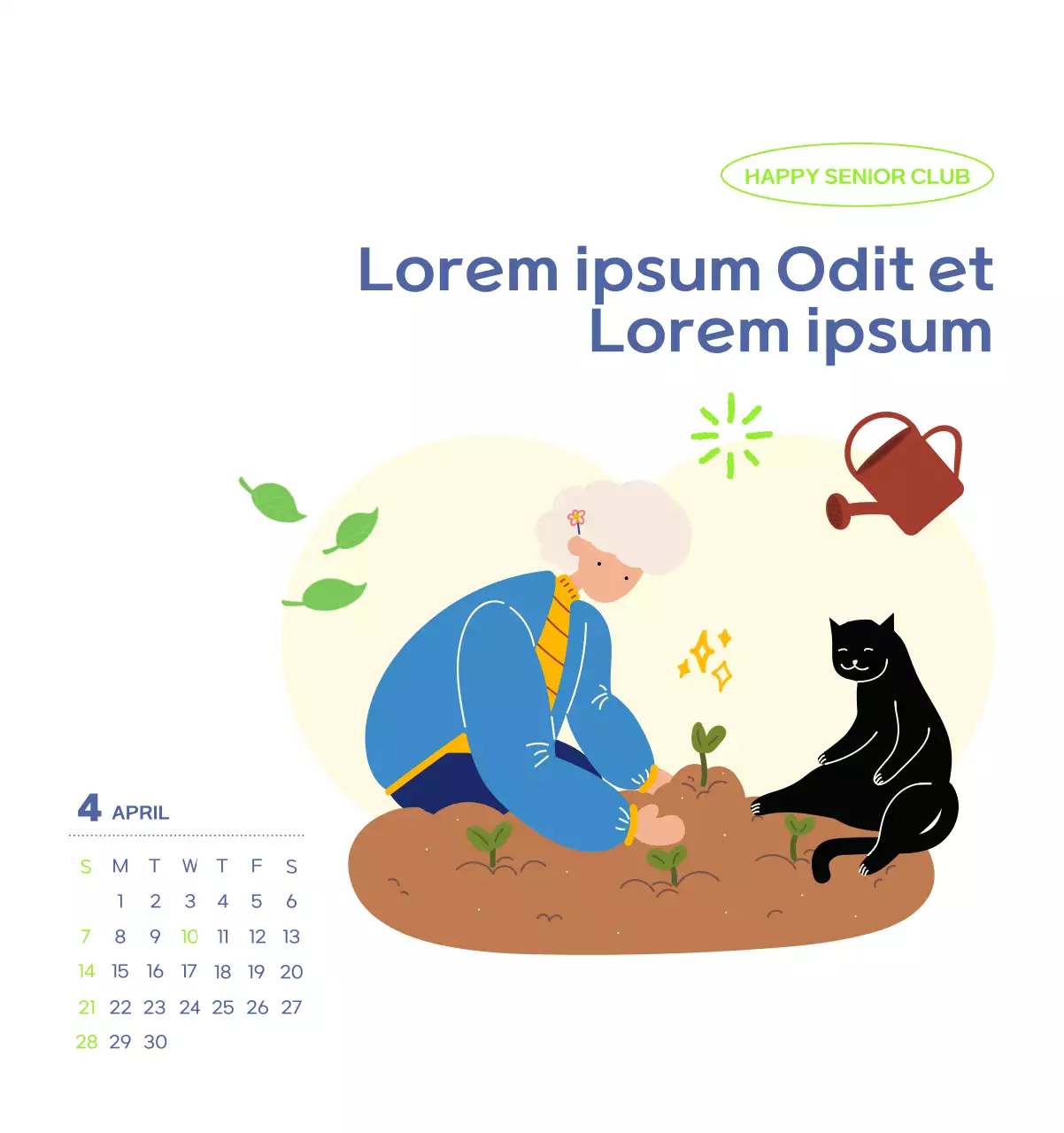 Work calendar with beautiful illustrations