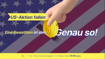 Ein einfacher gelb-blauer Beitrag über Investitionen in US-Aktien